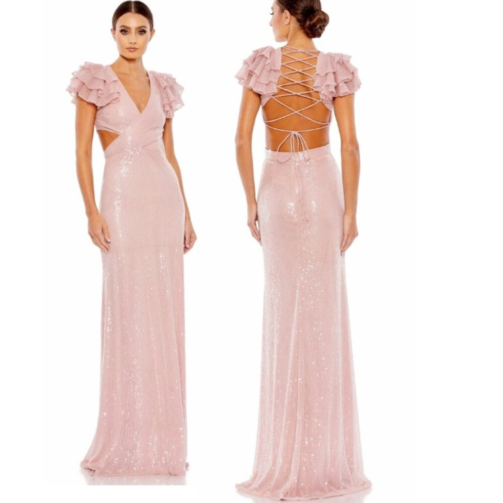 Mac Duggal Pink Sequin Prom Dress